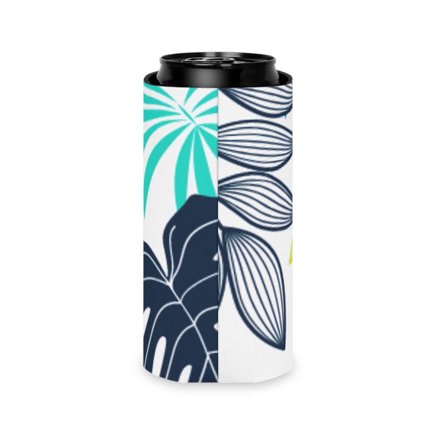 Tropical Oasis Koozie - Personalized Blue & Green Plant Can Cooler for Beach, Summer, and Outdoor Parties | Drink Insulator