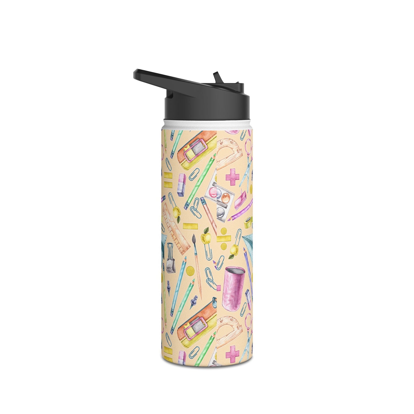 Back-to-School Stainless Steel Water Bottle – Cute School Supplies Design, BPA-Free, Leakproof, Hot & Cold