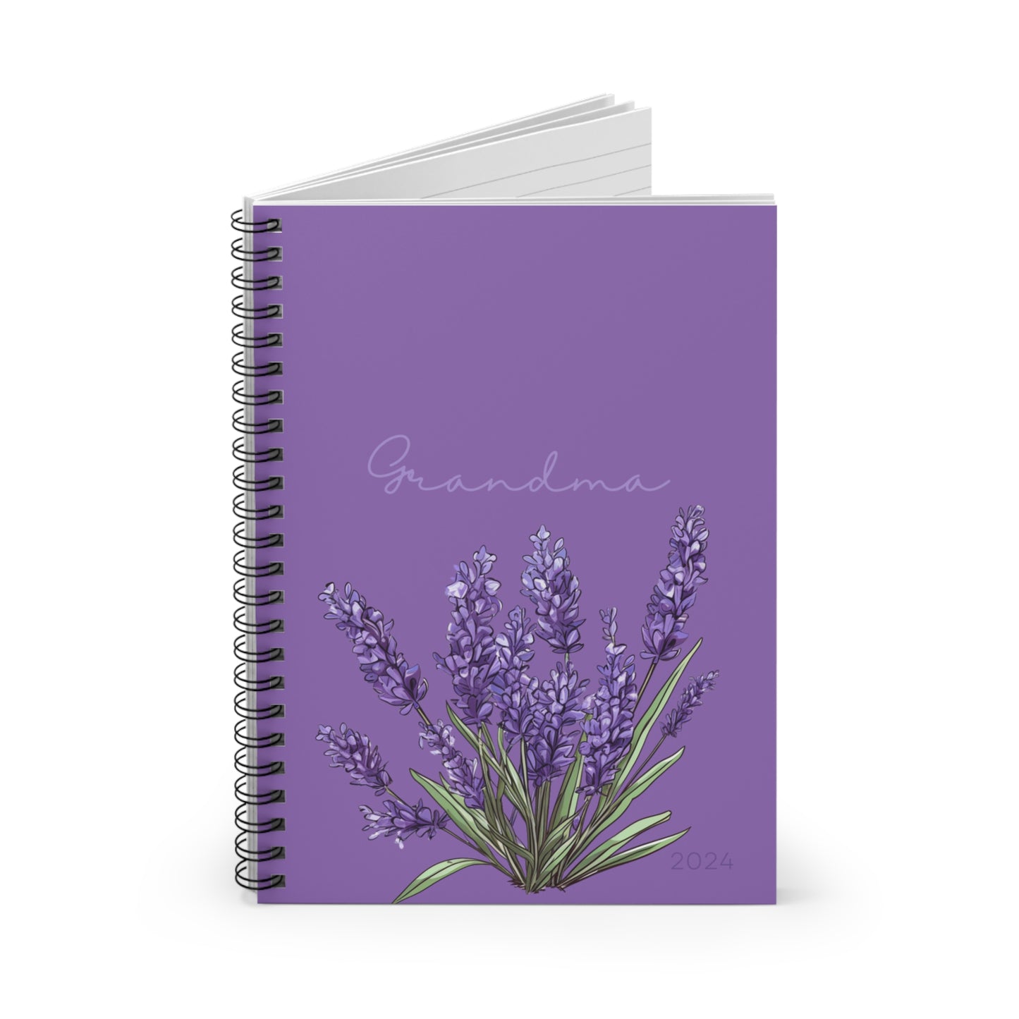 Personalized Purple Notebook for Grandma - Lavender Flowers- Mother's Day Gift