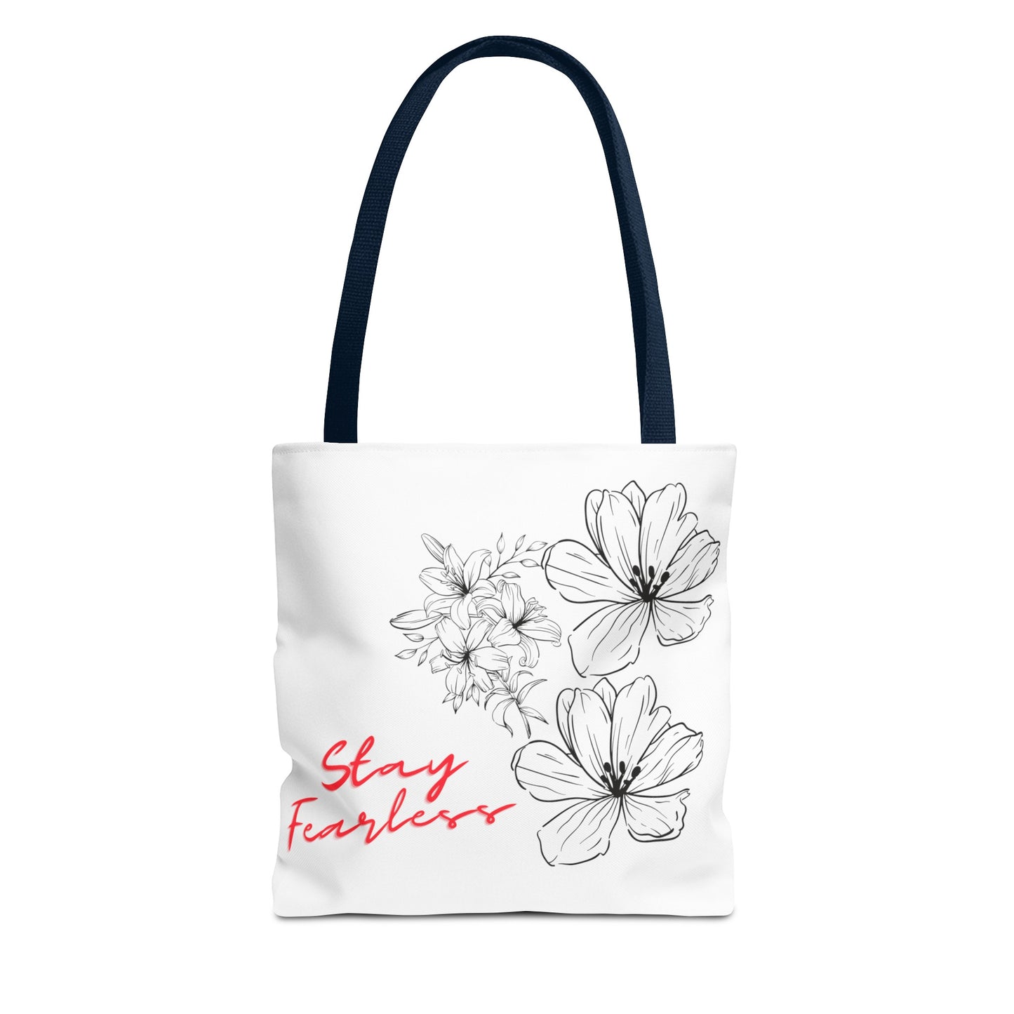 'Fearless' Bloom Tote Bag: Black and Red Floral- Empowering Women Entrepreneurs