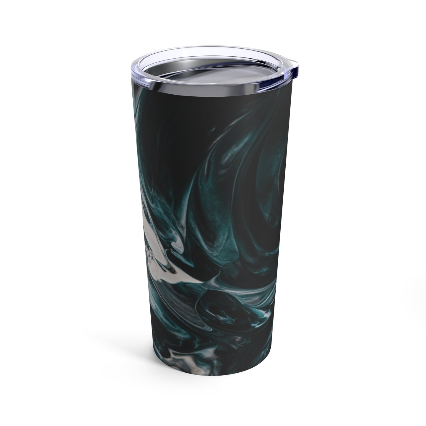 Elegant Deep Teal and Black Marble 20oz Tumbler - Luxe Insulated Stainless Steel Travel Mug