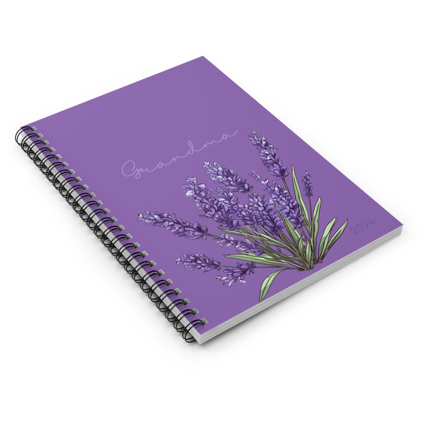 Personalized Purple Notebook for Grandma - Lavender Flowers- Mother's Day Gift