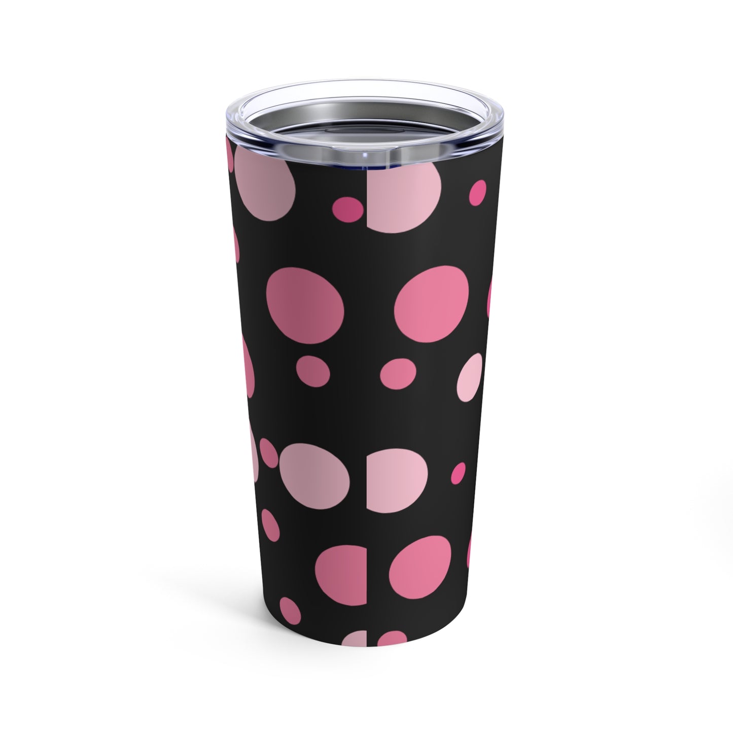 Polka Dot Pop: Bold Black & Pink Tumbler - 20oz | Insulated Stainless Steel