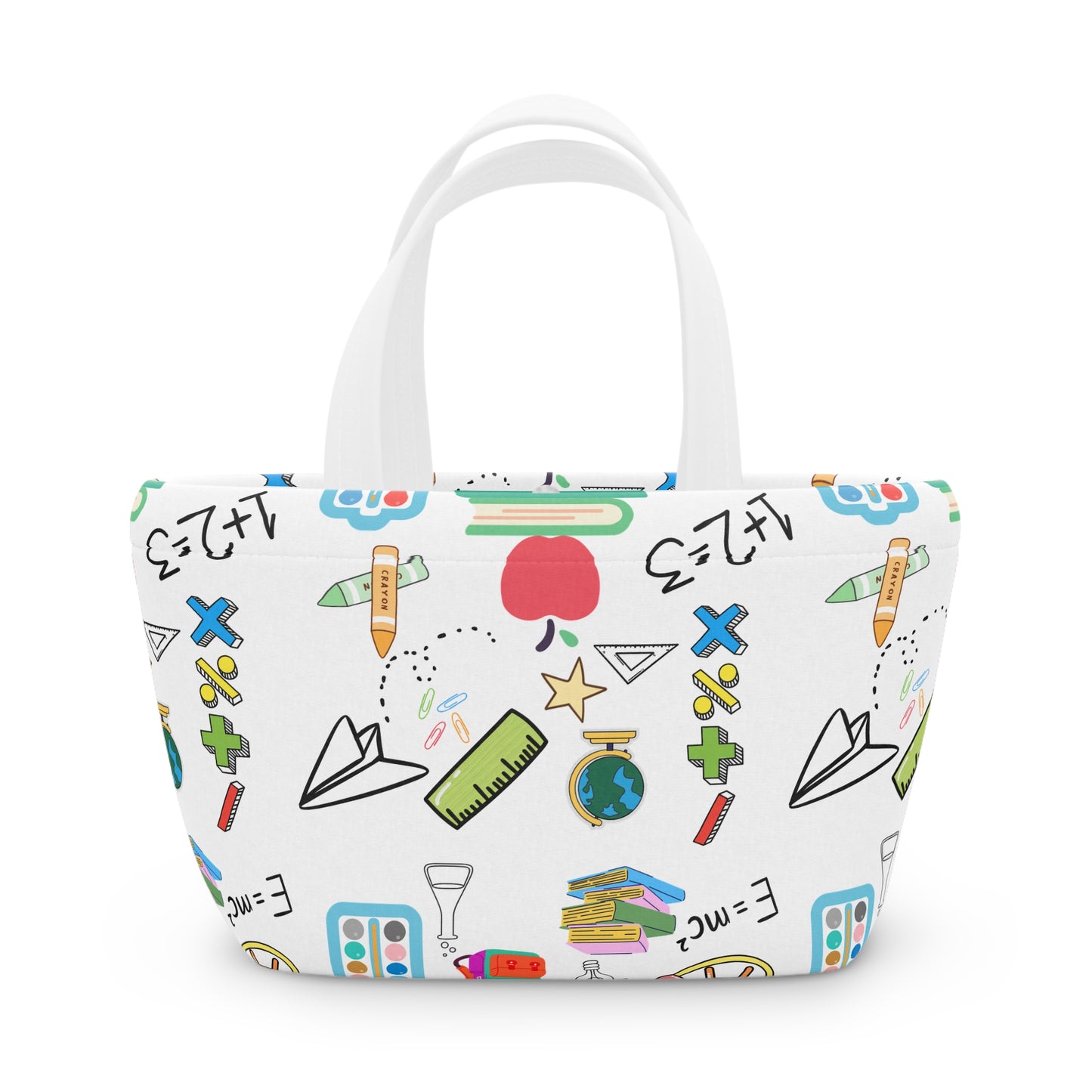 Back to School Lunch Bag – Fun Classroom Print Tote for Teachers, Moms & Students | Insulated Neoprene, Lightweight & Durable