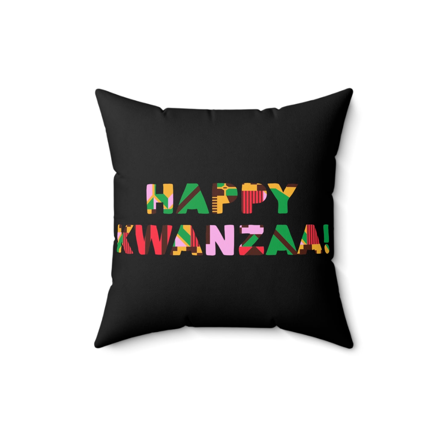 Happy Kwanzaa Throw Pillow | Afrocentric Holiday Decor | Black Accent Cushion | Kwanzaa Gift for Family | Festive Home Decoration