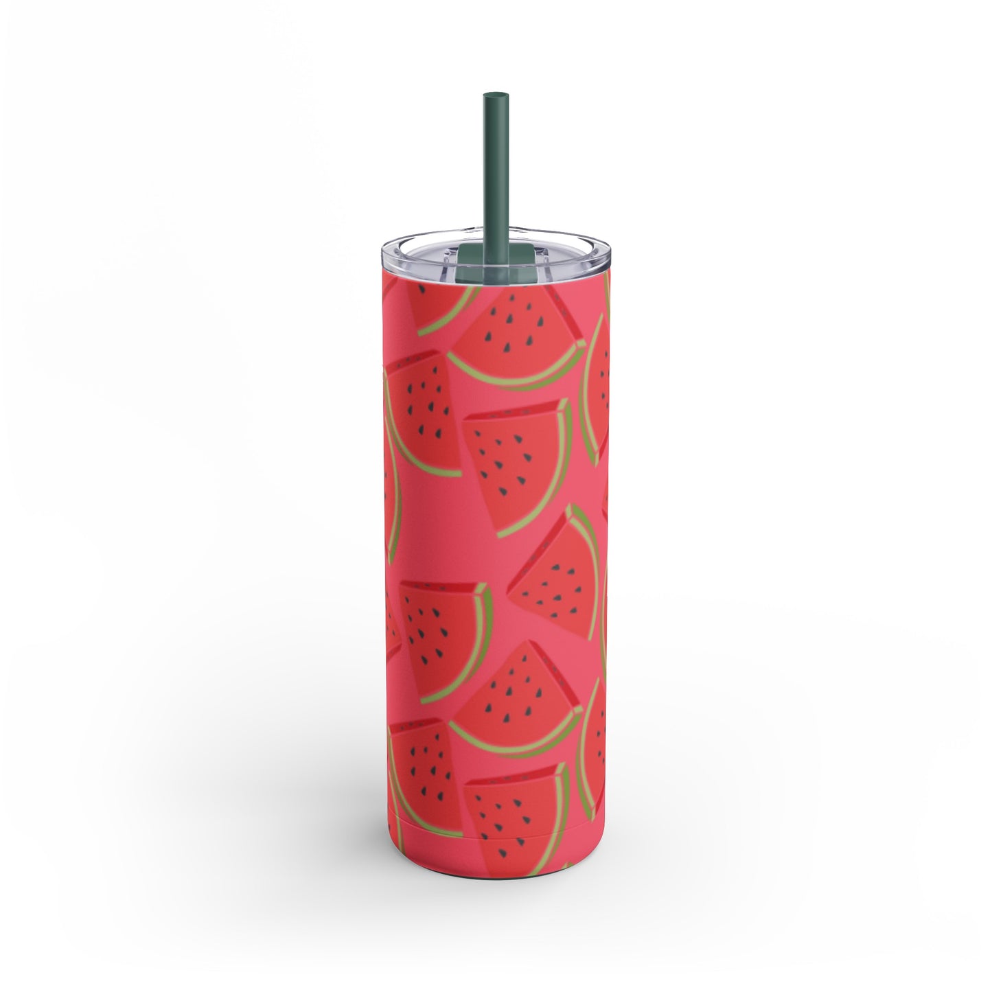 "Watermelon Wonderland" Red Watermelon Tumbler with Black Straw - 20oz Insulated Stainless Steel, Keeps Cold/Hot 24/12 Hours, BPA-Free