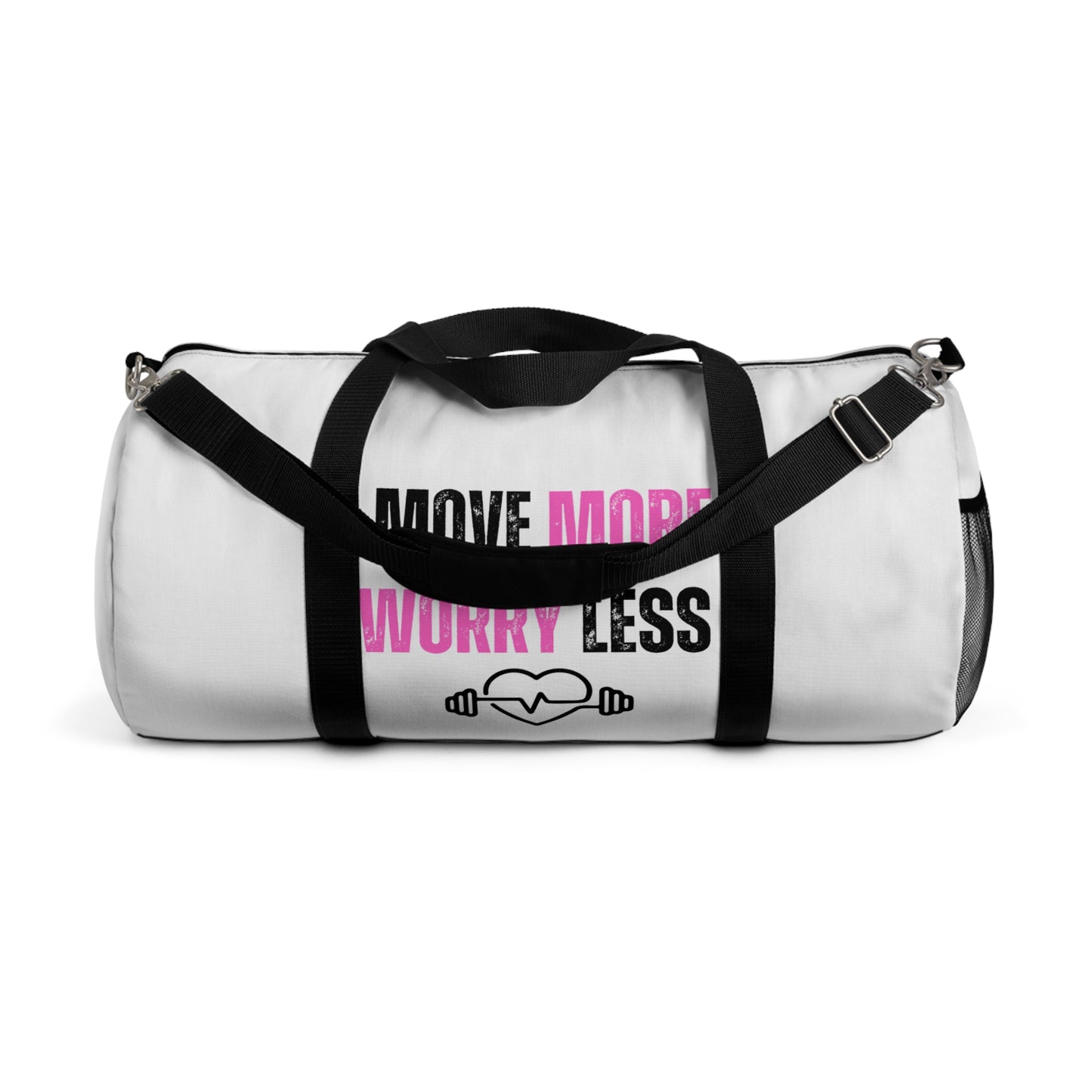 Move More Worry Less Duffel Bag - Custom Gym Bag | Lightweight & Durable Travel Duffel | Motivational Fitness Bag for Workouts & Adventures