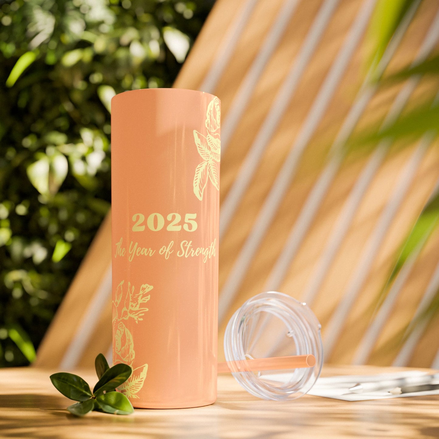 2025 Year of Strength Skinny Tumbler | Motivational 20oz Travel Mug | Hot & Cold Personalized Self-Care Gift for Women