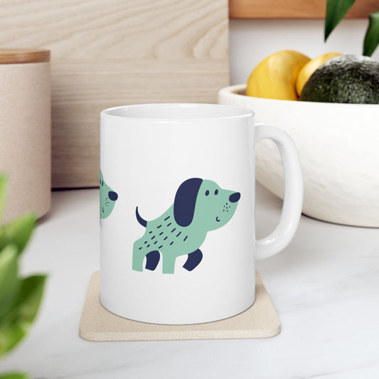 Dog Lover Coffee Mug – Cute Puppy Print Ceramic Cup for Dog Moms | 11oz & 15oz Sizes