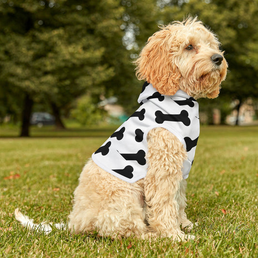 Dog Hoodie – Cute Bone Print Pet Hoodie for Small & Medium Dogs | Dog Mom Gift | 7 Sizes