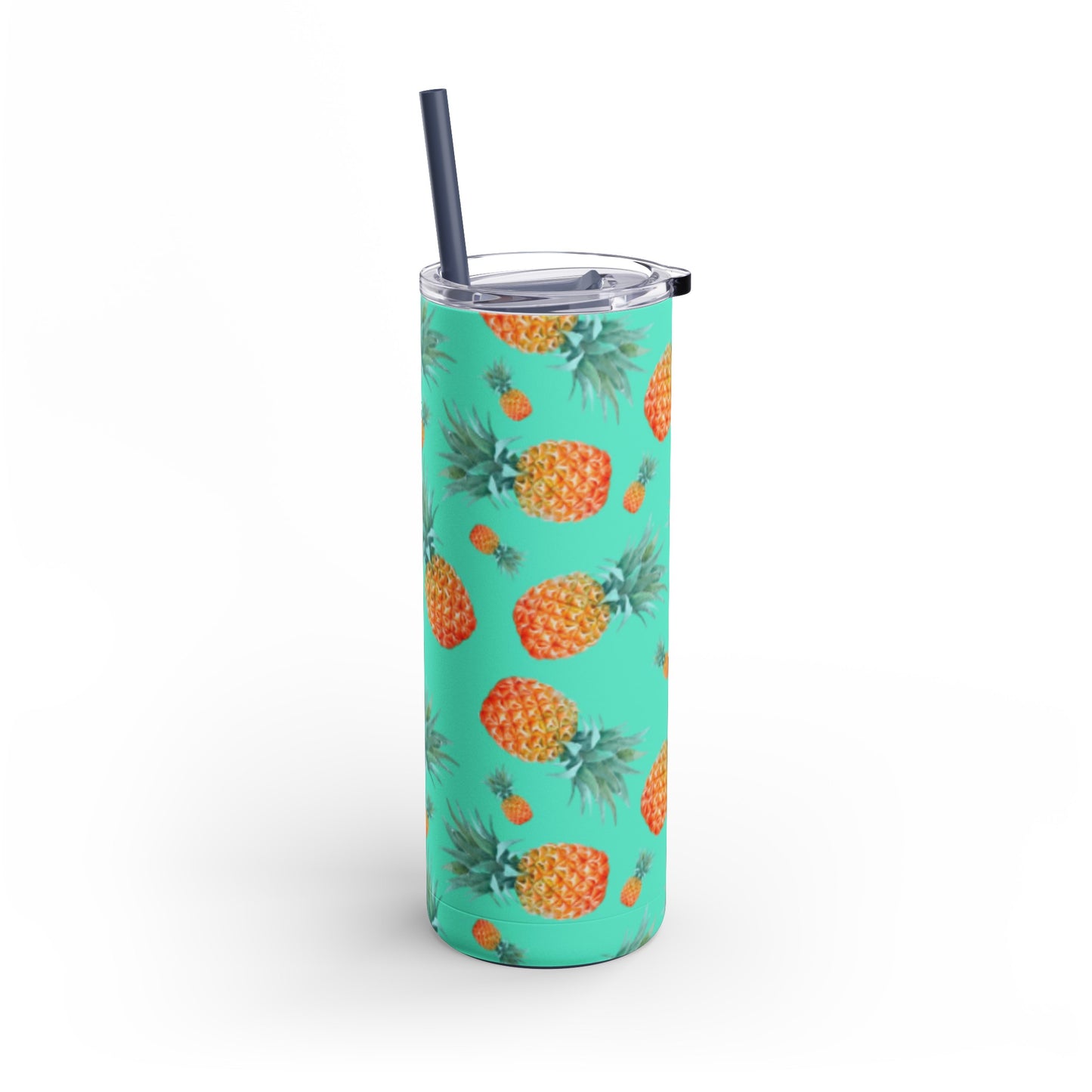 "Tropical Oasis" Tumbler with Blue Straw - 20oz Insulated Stainless Steel Travel Mug, Perfect for Summer Picnics, Festivals, and Stylish Office Hydration