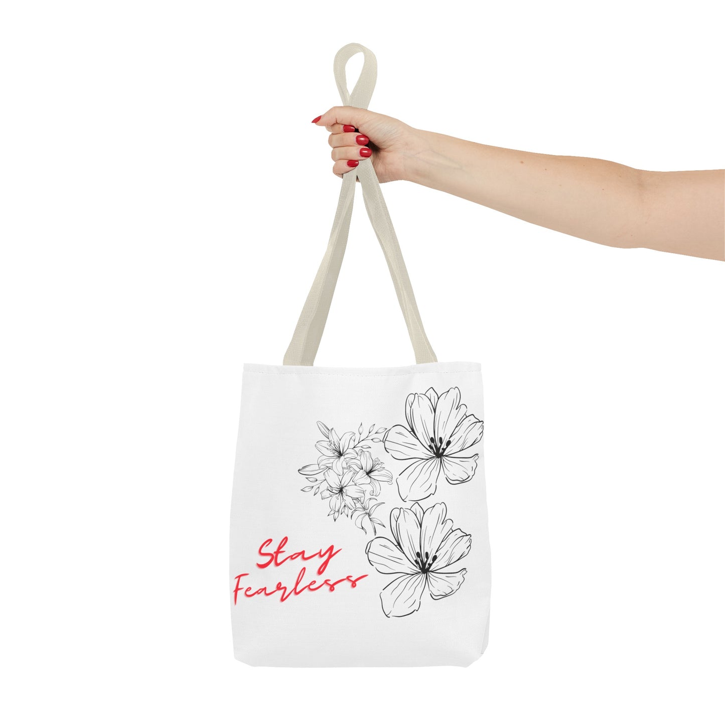 'Fearless' Bloom Tote Bag: Black and Red Floral- Empowering Women Entrepreneurs