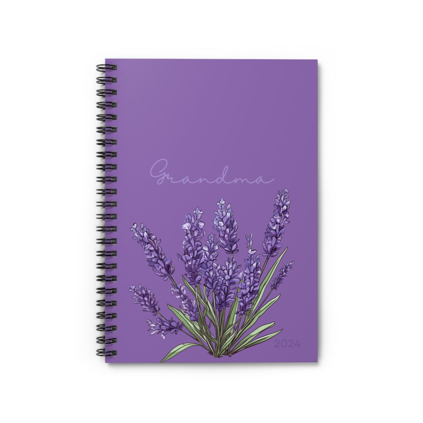 Personalized Purple Notebook for Grandma - Lavender Flowers- Mother's Day Gift