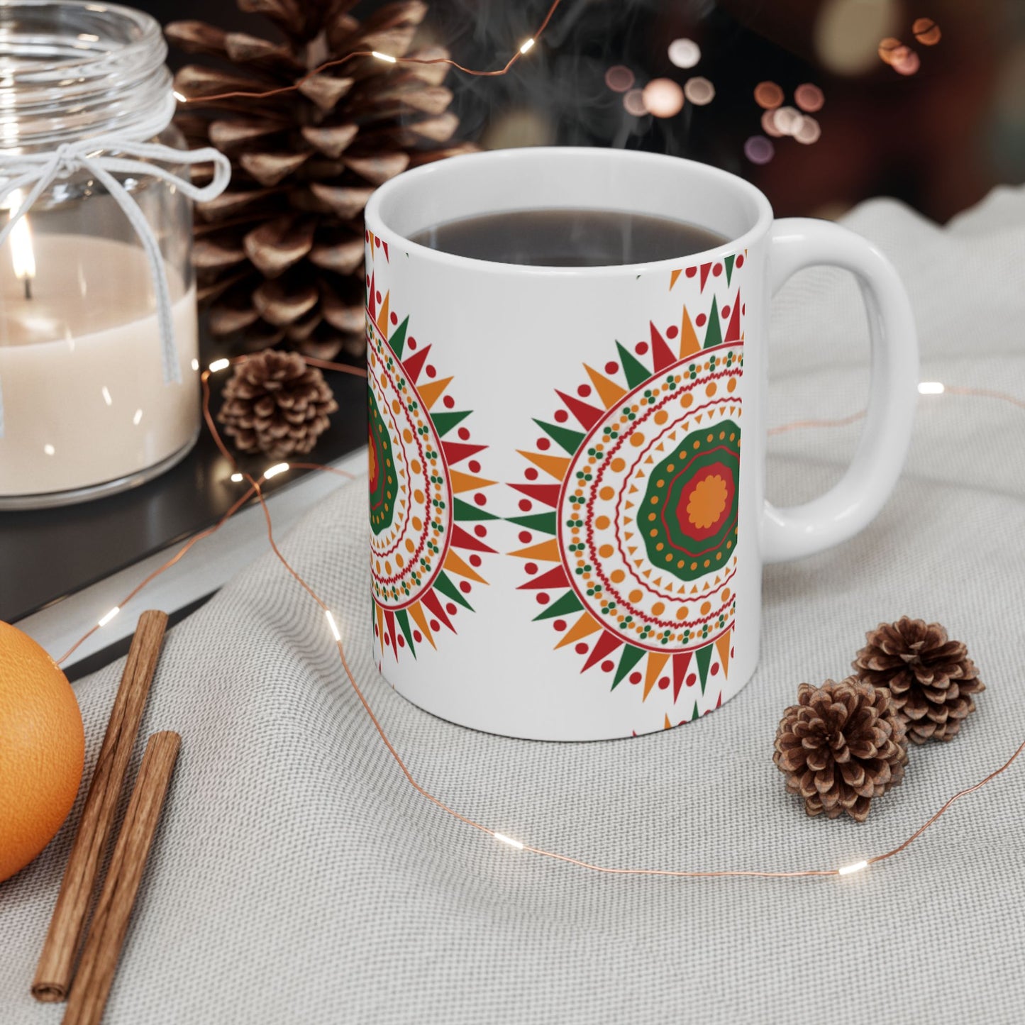 Kwanzaa Mug | African-Inspired Ceramic Coffee Cup | Vibrant Cultural Gift in 11oz & 15oz