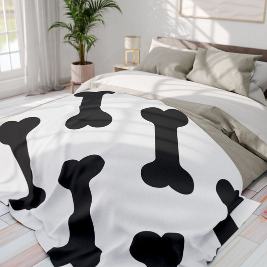 Dog Bone Fleece Blanket – Cozy Pet-Themed Throw for Dog Lovers, Available in 2 Sizes