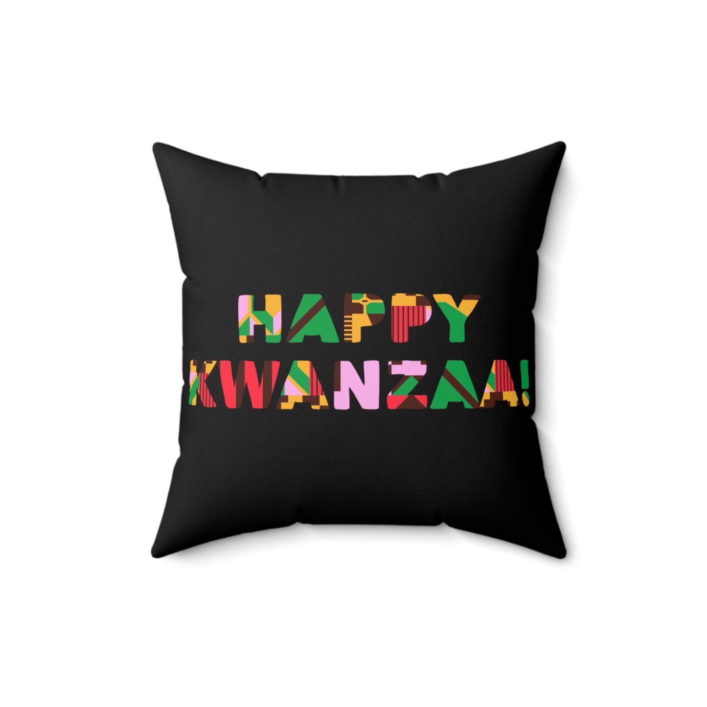 Happy Kwanzaa Throw Pillow | Afrocentric Holiday Decor | Black Accent Cushion | Kwanzaa Gift for Family | Festive Home Decoration