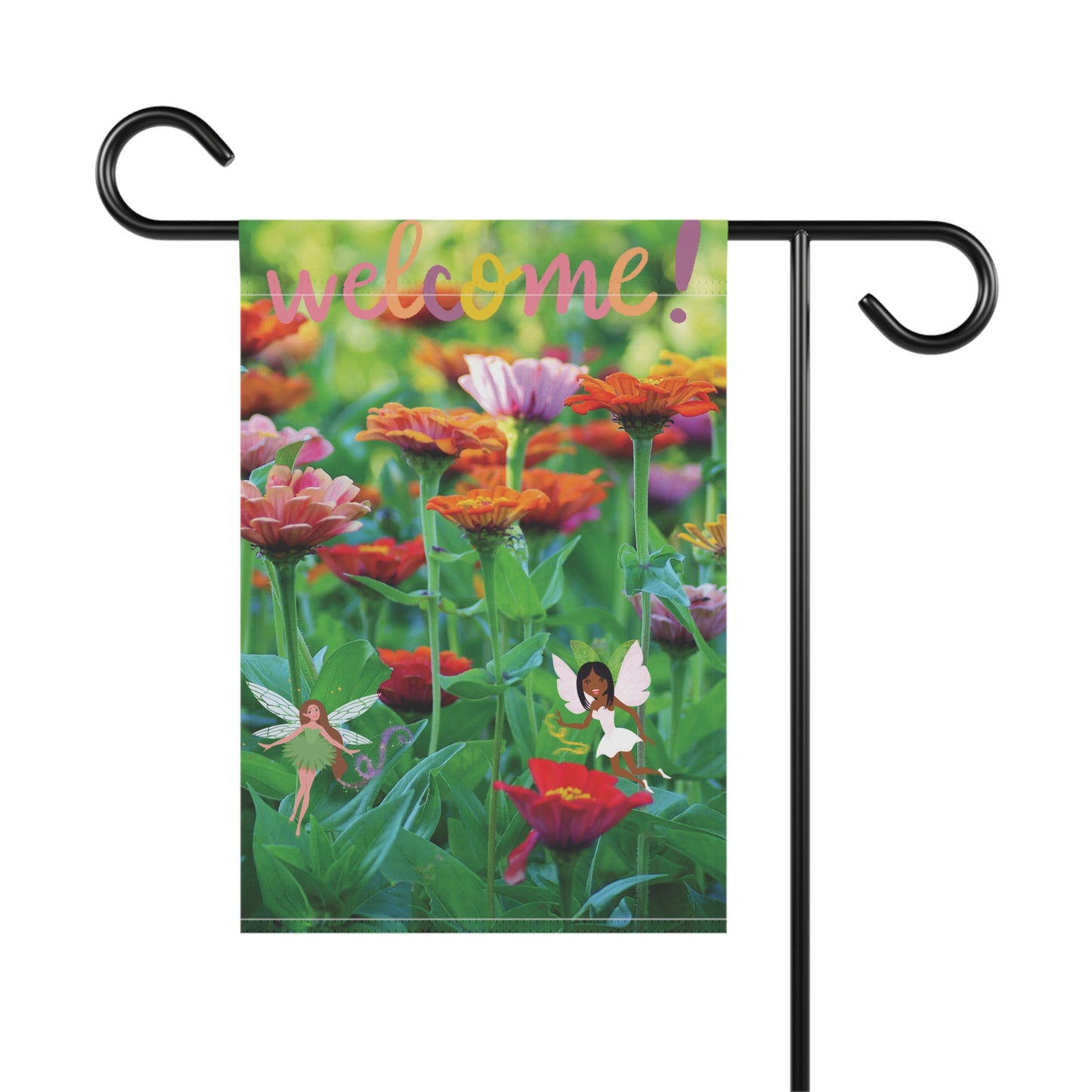 Vibrant Fairy Garden House Banner | Personalized Outdoor Decor | Whimsical Yard