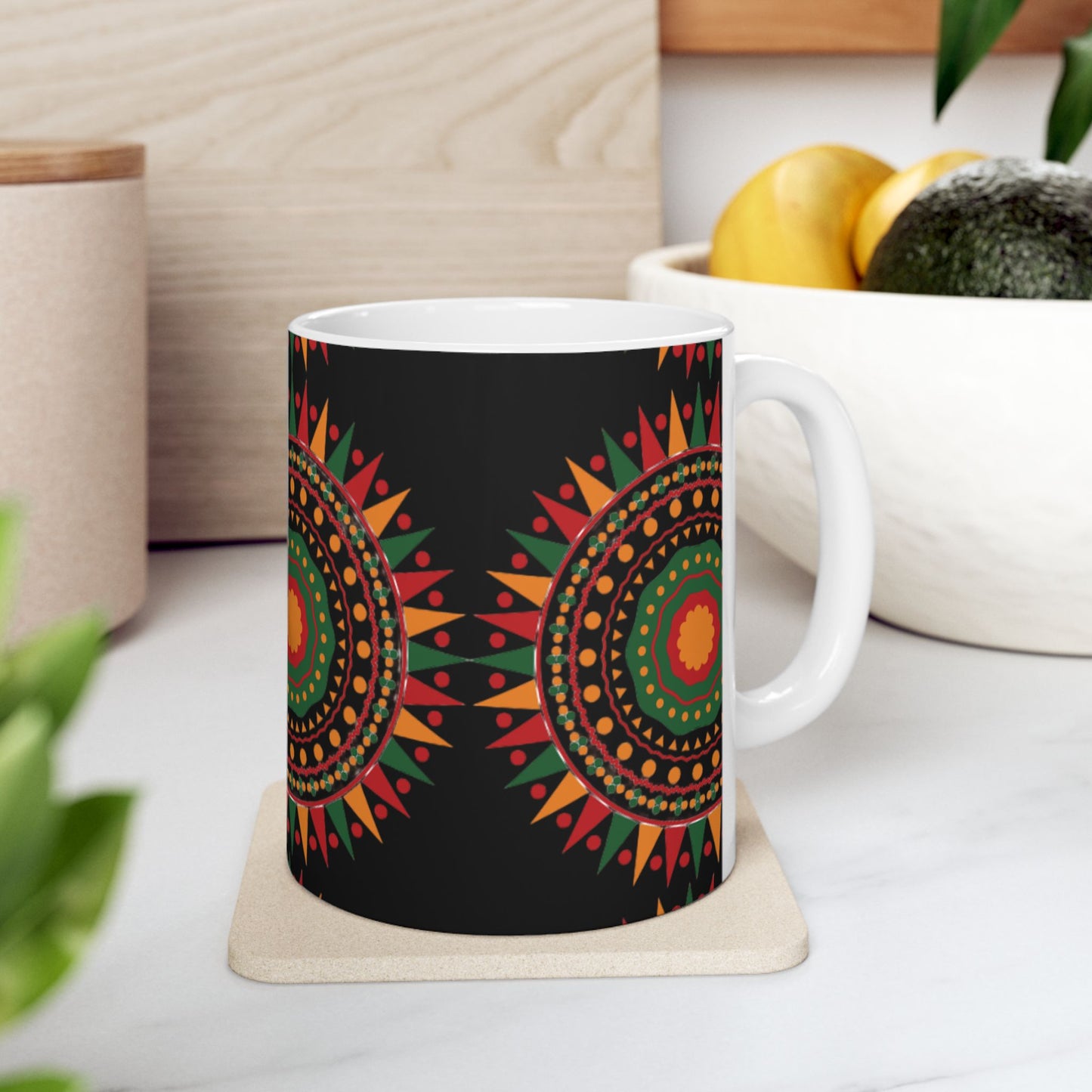 Kwanzaa Mug | African-Inspired Ceramic Coffee Cup | Vibrant Cultural Gift in 11oz & 15oz