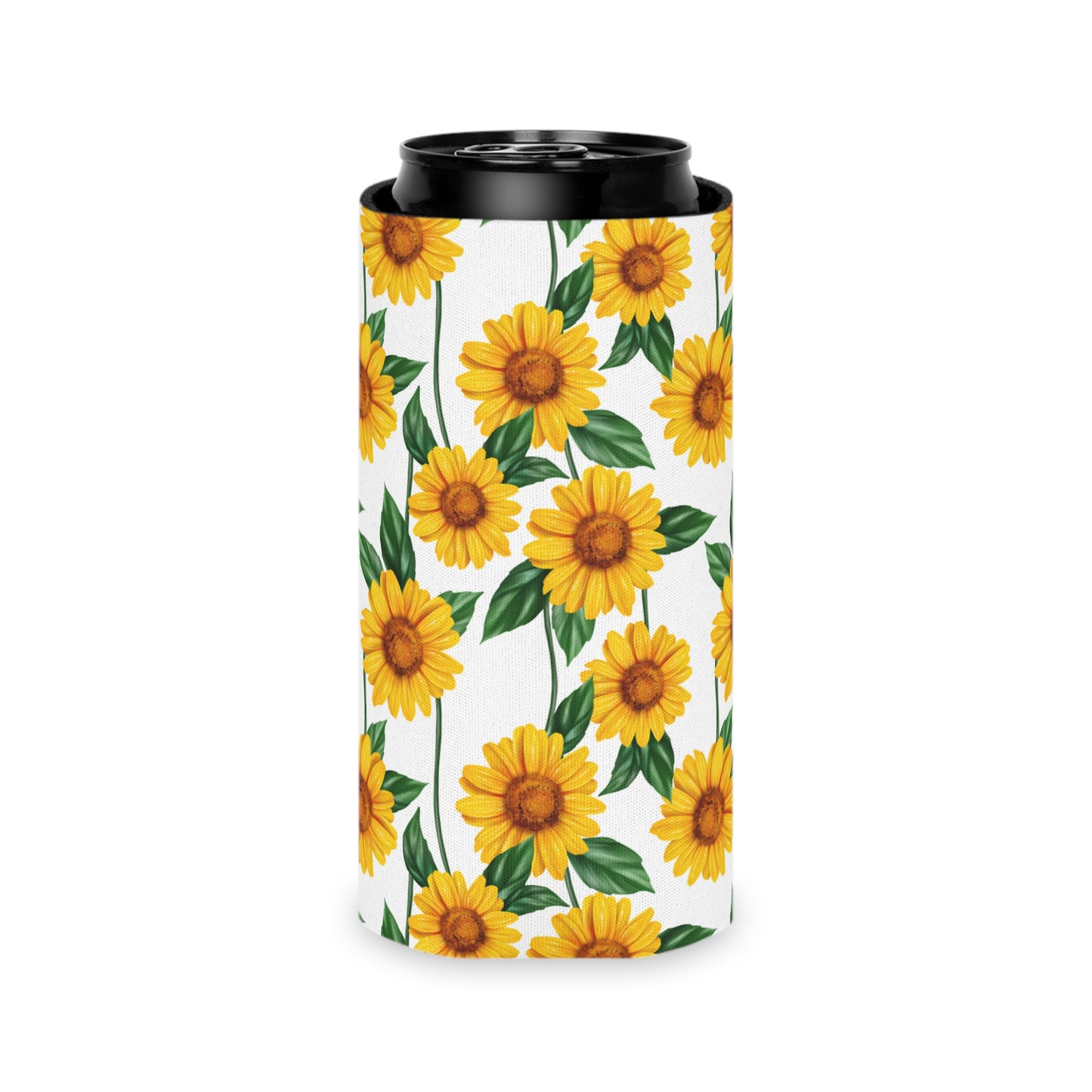 Sunflower Bliss Koozie - Personalized Floral Can Cooler for Garden Parties, Beach, and Outdoor Events | Drink Insulator