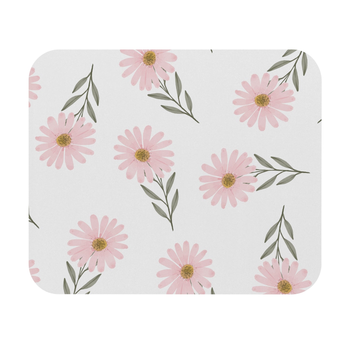 Soft Pink Wildflower Mousepad - Stylish & Durable Mouse Pad for Work from Home | Luxe Home Office Essentials