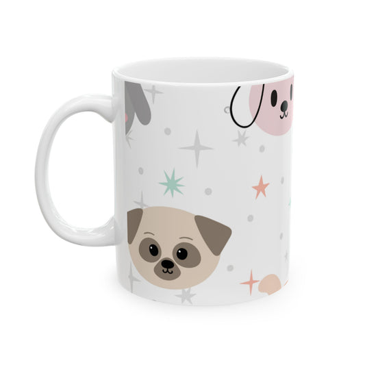 Cute Dog Face Ceramic Mug – National Dog Day Coffee Cup in 11oz & 15oz