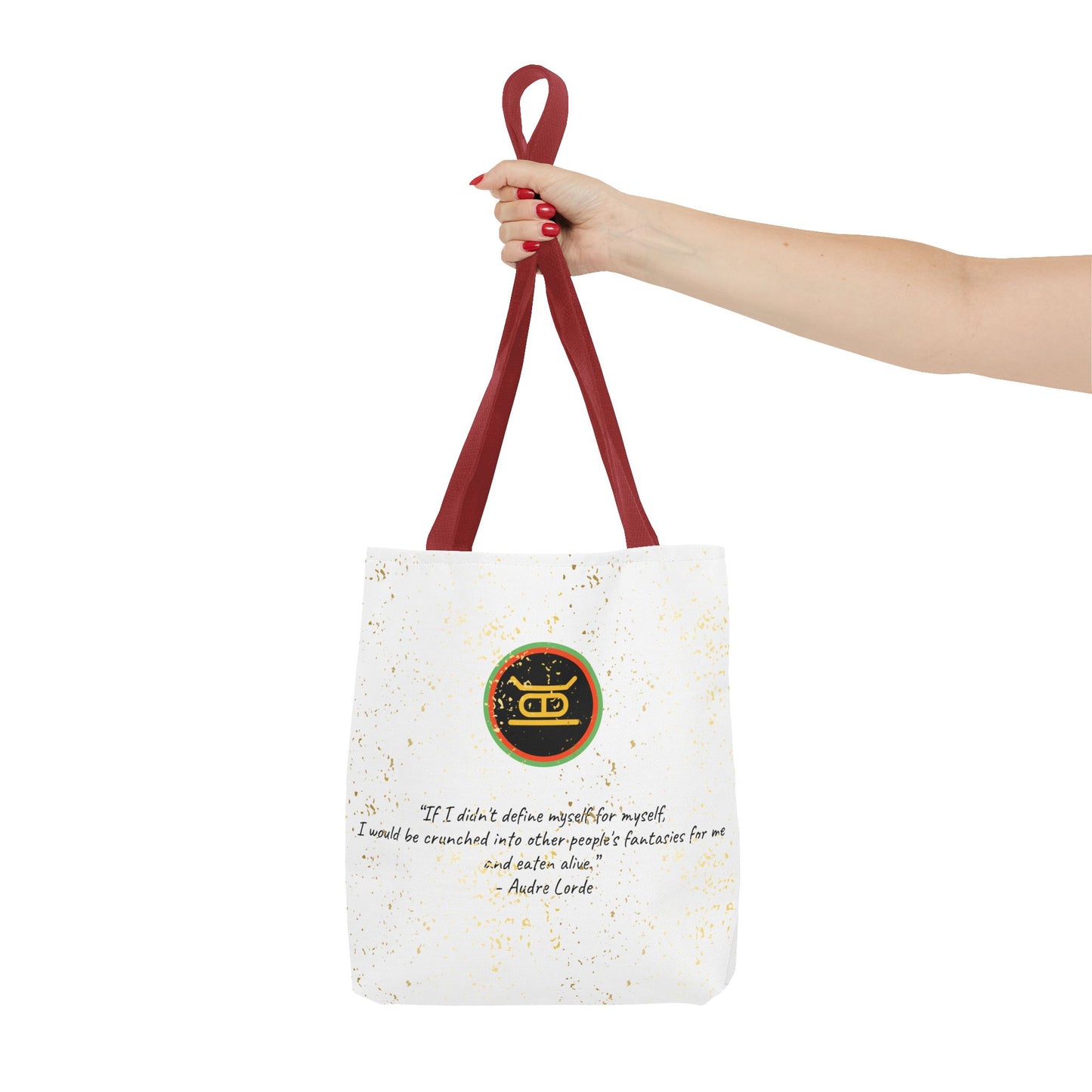 Kwanzaa Tote Bag | Kujichagulia Symbol | Audre Lorde Quote | African-Inspired Gift | Durable, Stylish, & Functional