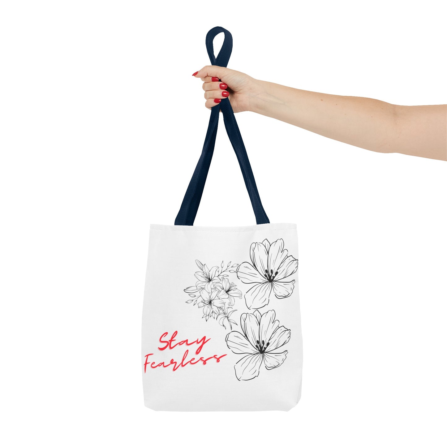 'Fearless' Bloom Tote Bag: Black and Red Floral- Empowering Women Entrepreneurs