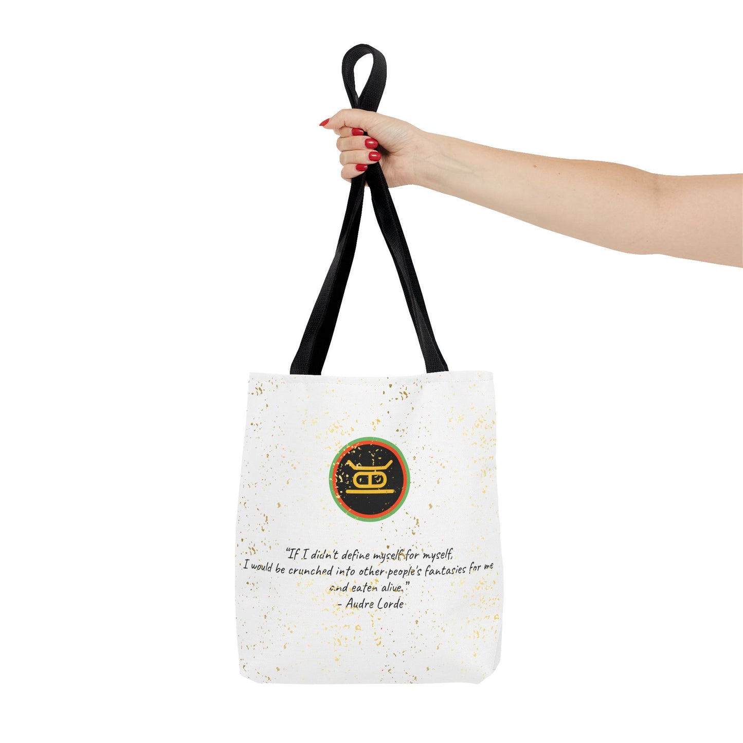 Kwanzaa Tote Bag | Kujichagulia Symbol | Audre Lorde Quote | African-Inspired Gift | Durable, Stylish, & Functional