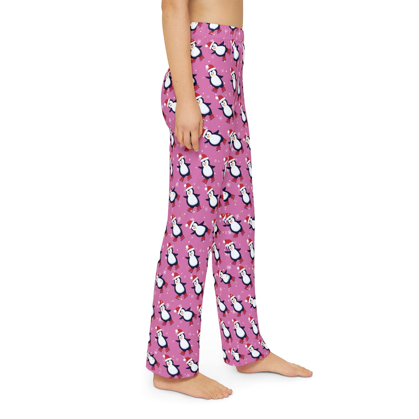 Kids Pink Penguin Pajama Pants : Soft and Cozy 100% Brushed Polyester  Cute Holiday Loungewear for Girls & Boys