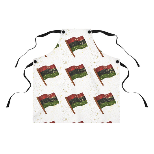 Pan-African Flag Apron | Black Pride Cooking Apron | Cultural Kitchenware for Grilling & Baking