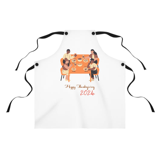 Happy Thanksgiving 2024 Apron - Fun Friendsgiving Cooking Apron for Holiday Meal Prep & Festive Kitchen Decor
