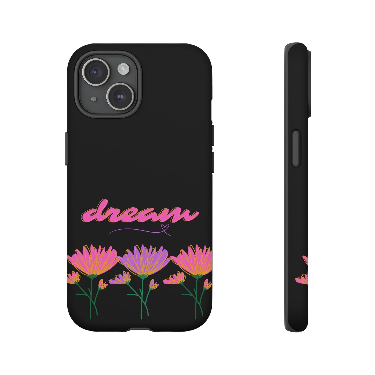 Dream Floral iPhone 15 Case - Dual-Layer - Wireless Charging - Glossy or Matte