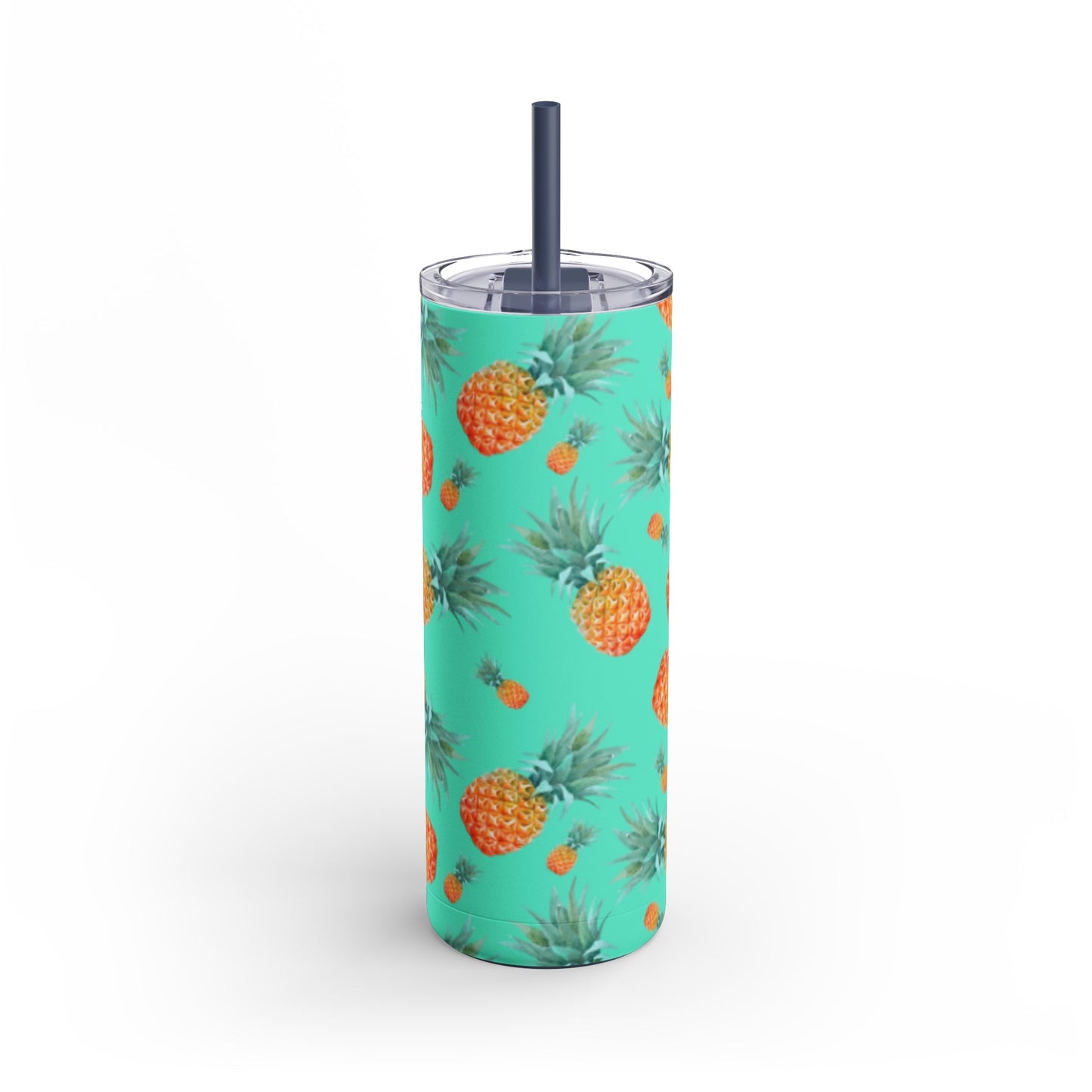 "Tropical Oasis" Tumbler with Blue Straw - 20oz Insulated Stainless Steel Travel Mug, Perfect for Summer Picnics, Festivals, and Stylish Office Hydration