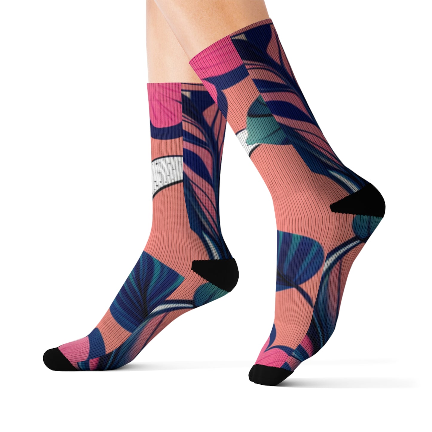 Abstract Pink Floral Print Socks - Stylish & Comfortable | Luxe Home Office Essentials