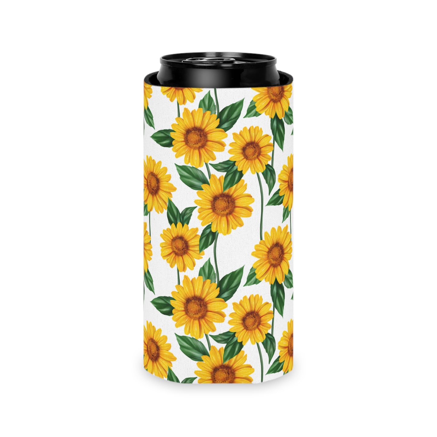 Sunflower Bliss Koozie - Personalized Floral Can Cooler for Garden Parties, Beach, and Outdoor Events | Drink Insulator