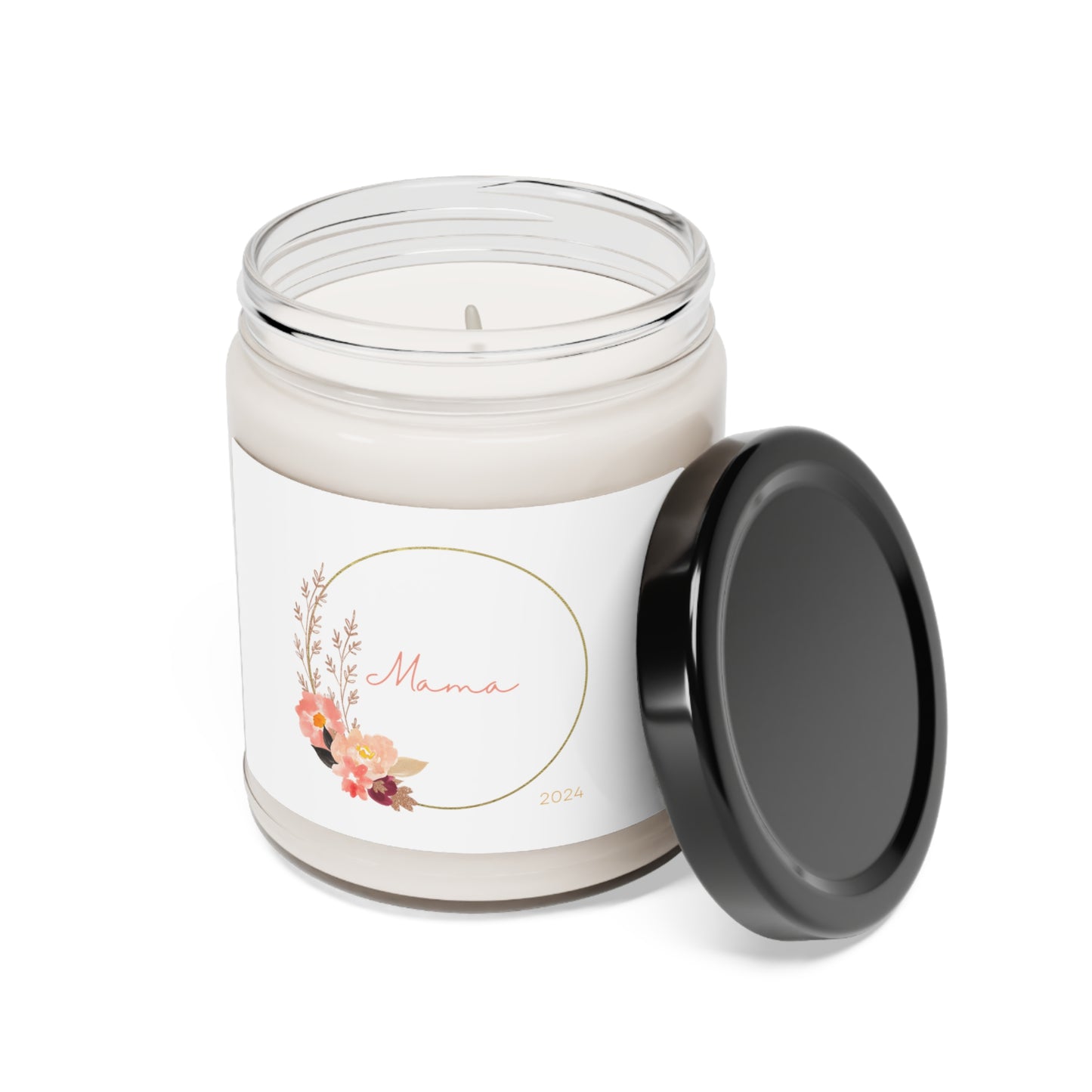 Graceful 'Mama' Floral Candle -Apple Scent - 9oz Soy Wax - Mother's Day Gift