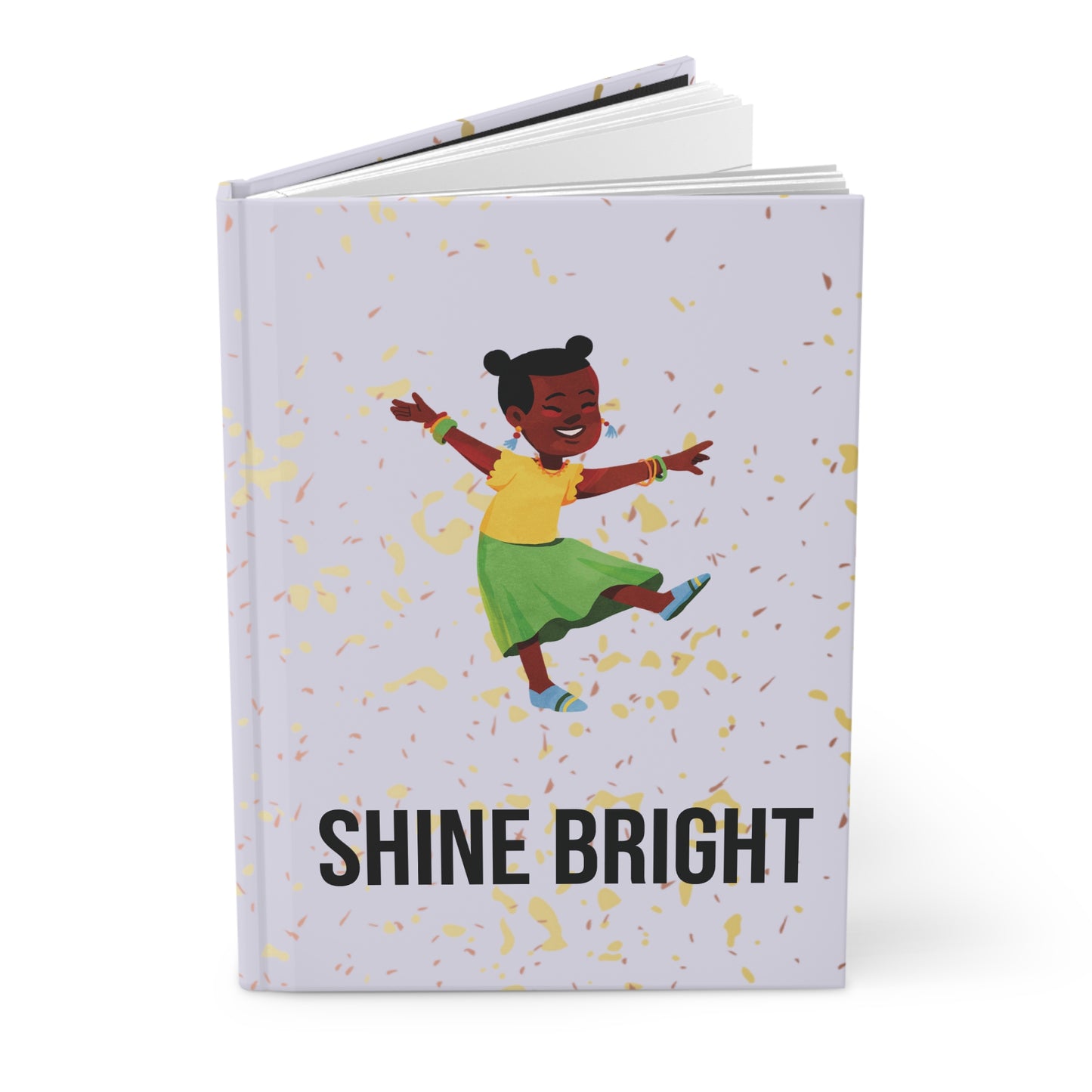 Shine Bright Hardcover Journal | Kwanzaa Gift for Little Black Girls | Empowering Notebook with 150 Lined Pages | Inspirational Kids Gift