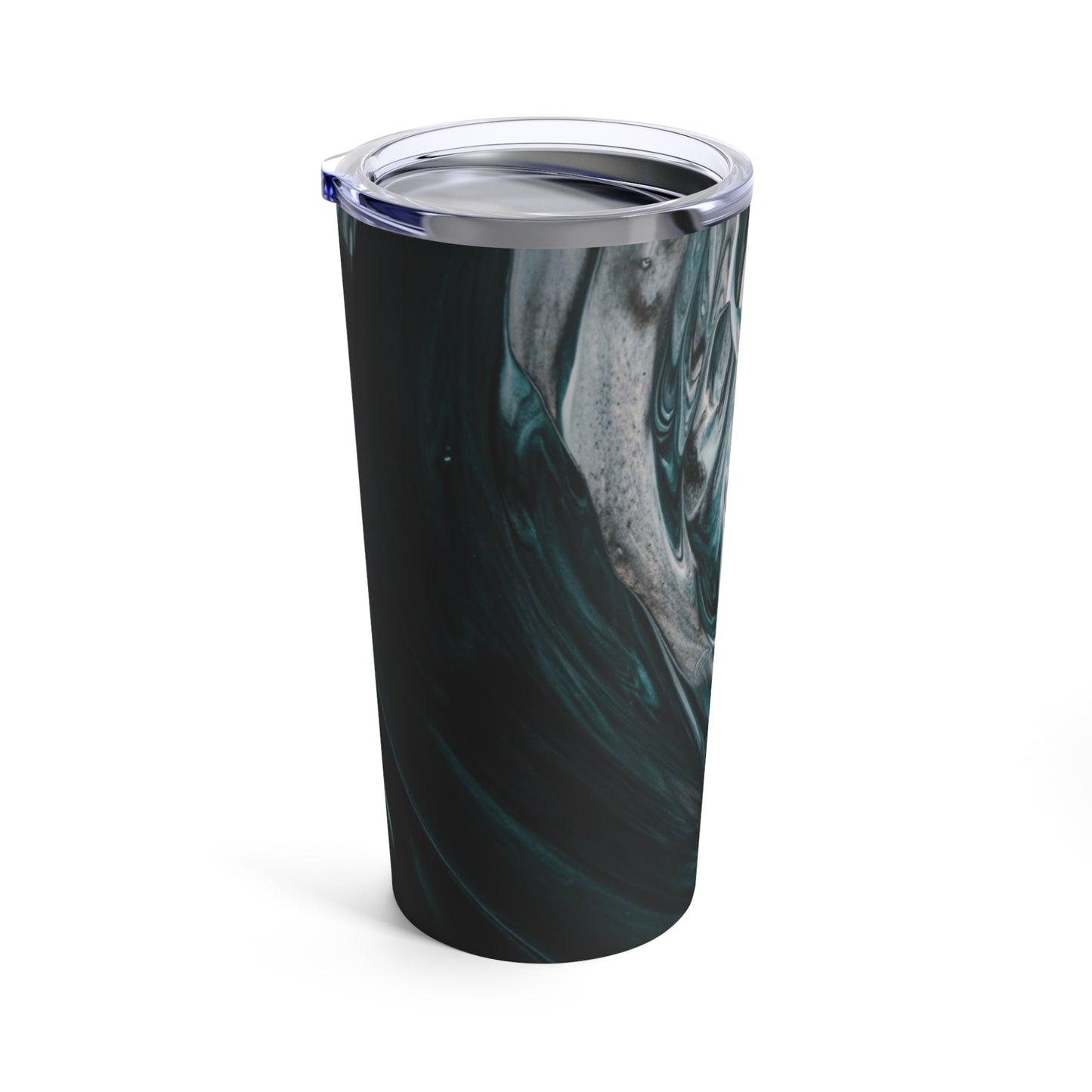 Elegant Deep Teal and Black Marble 20oz Tumbler - Luxe Insulated Stainless Steel Travel Mug