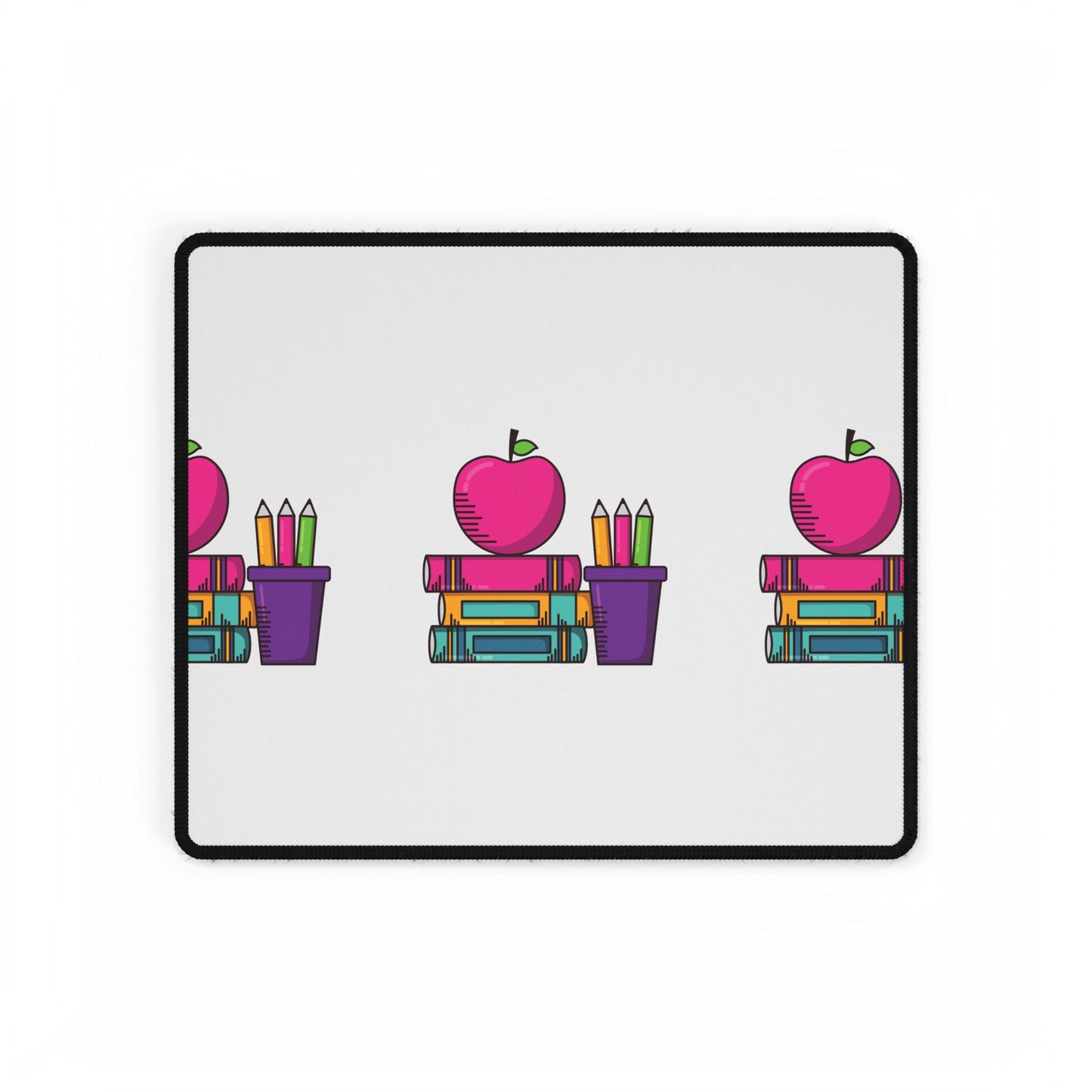Back-to-School Desk Mat – Cute Apple & Books Print for Students, Teachers, & Kids | Anti-Slip Rubber Base in 3 Sizes