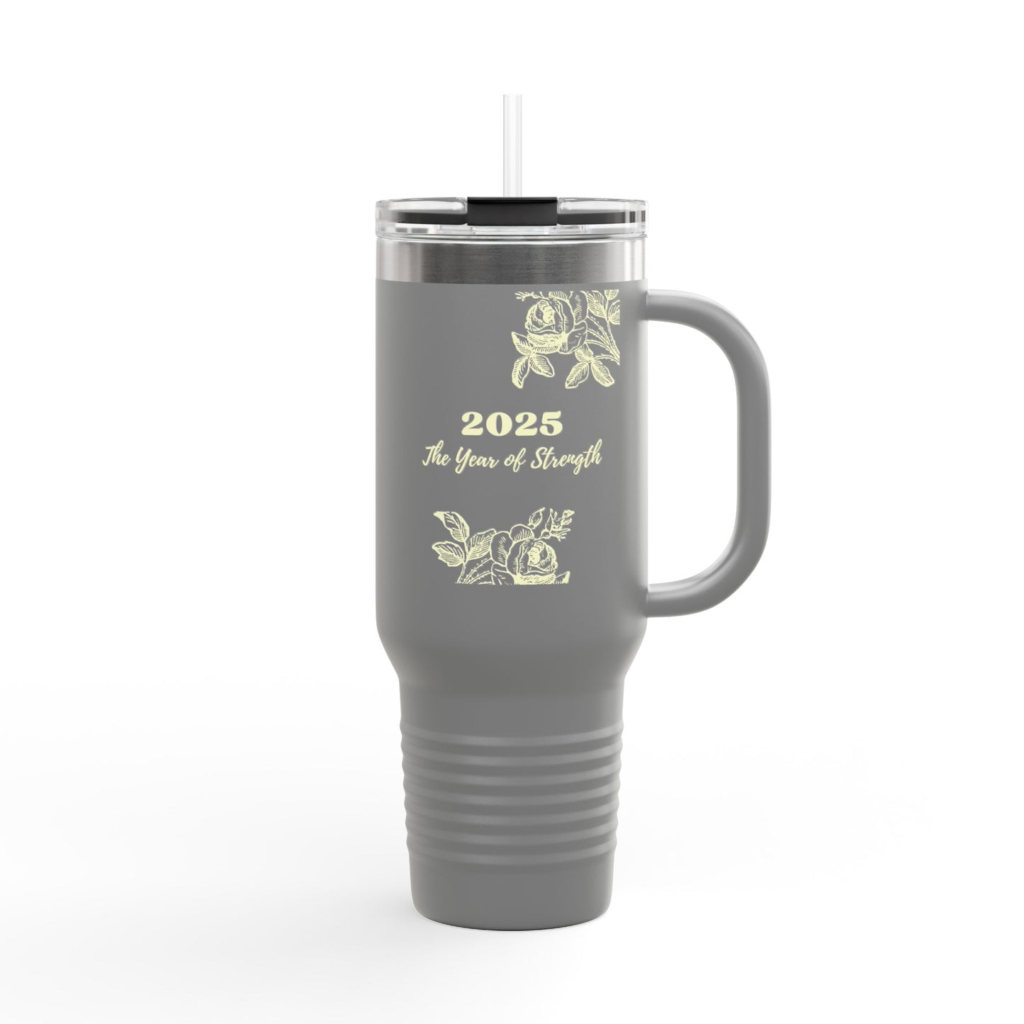 2025 Year of Strength Insulated Travel Mug  Motivational Stainless-Stee Tumbler Hot and Cold Drinks 40oz Double Wall Thermos