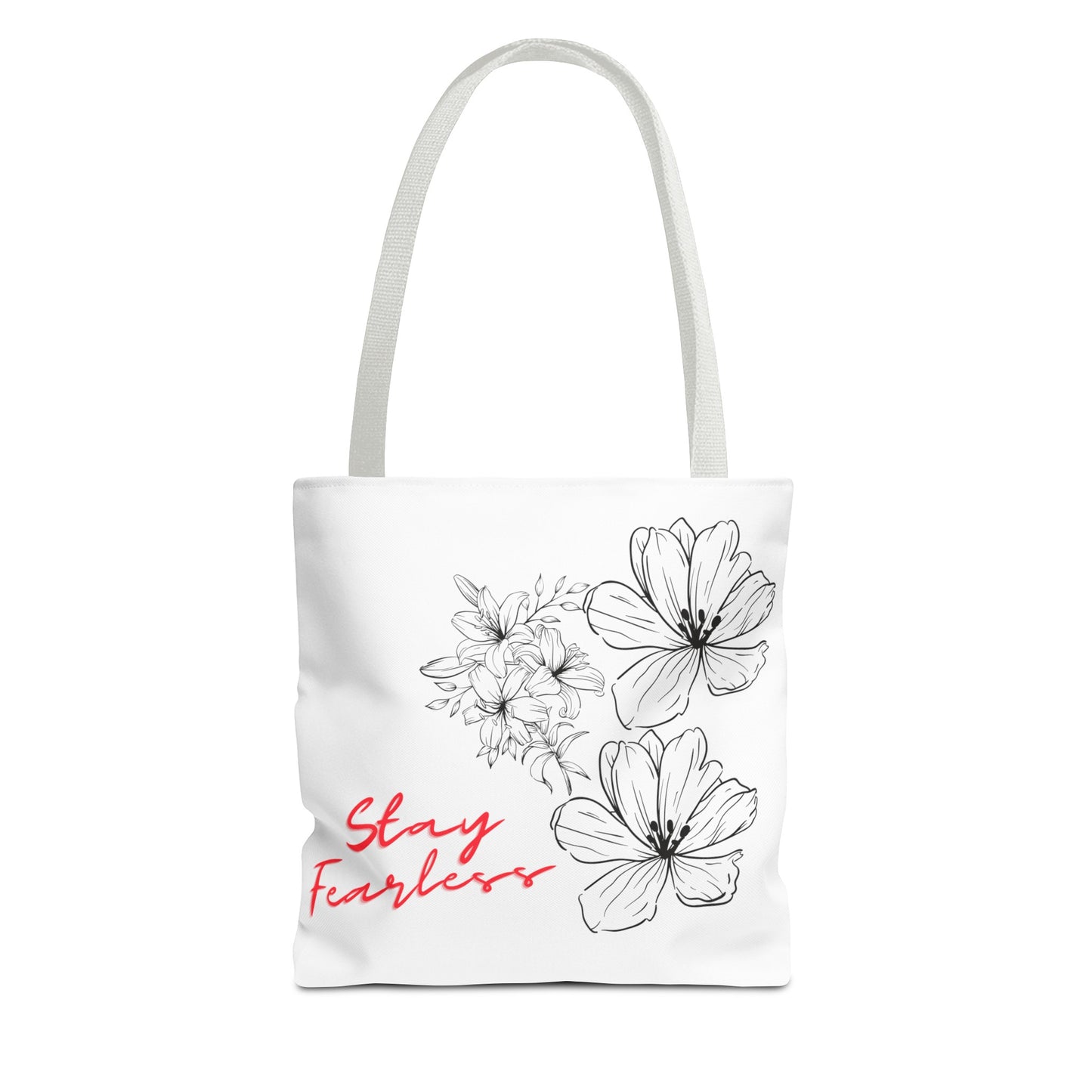 'Fearless' Bloom Tote Bag: Black and Red Floral- Empowering Women Entrepreneurs