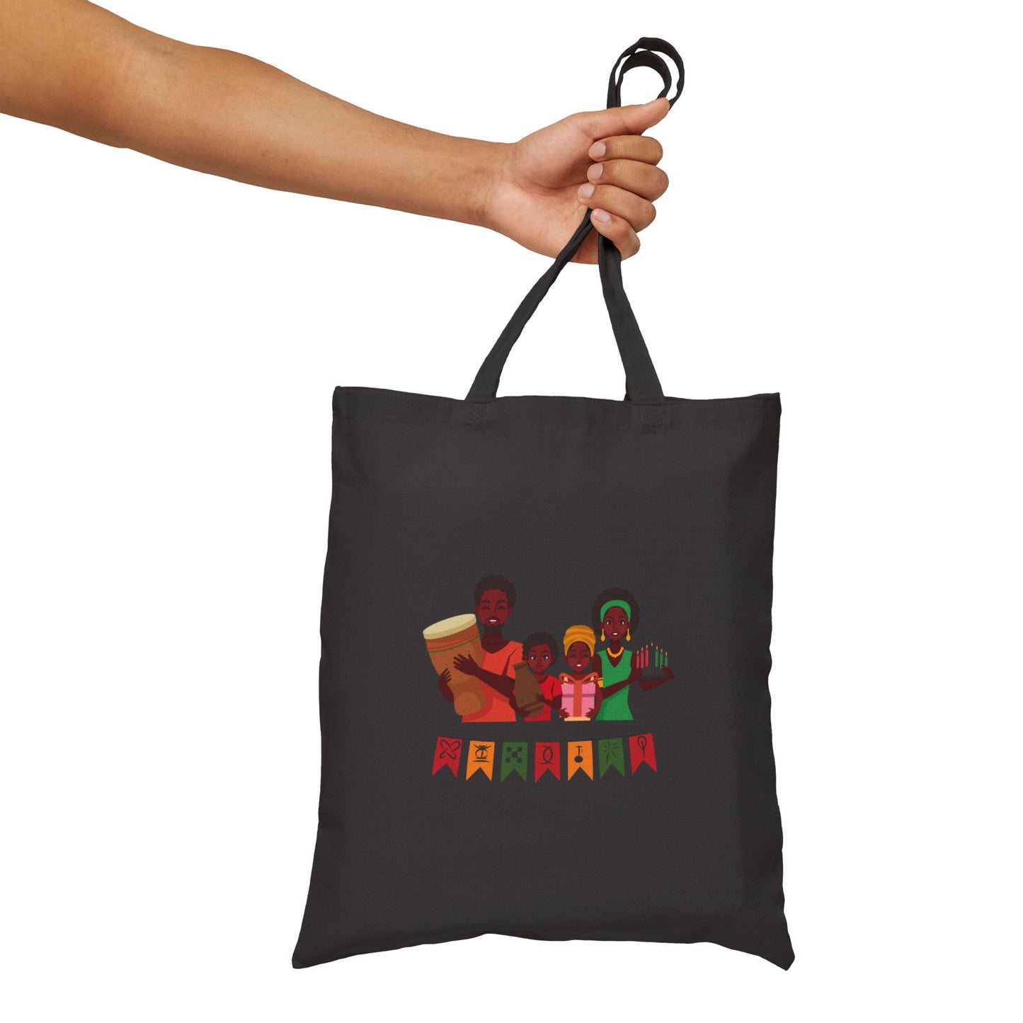 Kwanzaa Tote Bag | African-Inspired Canvas Bag | Eco-Friendly Reusable Bag in Black or Natural