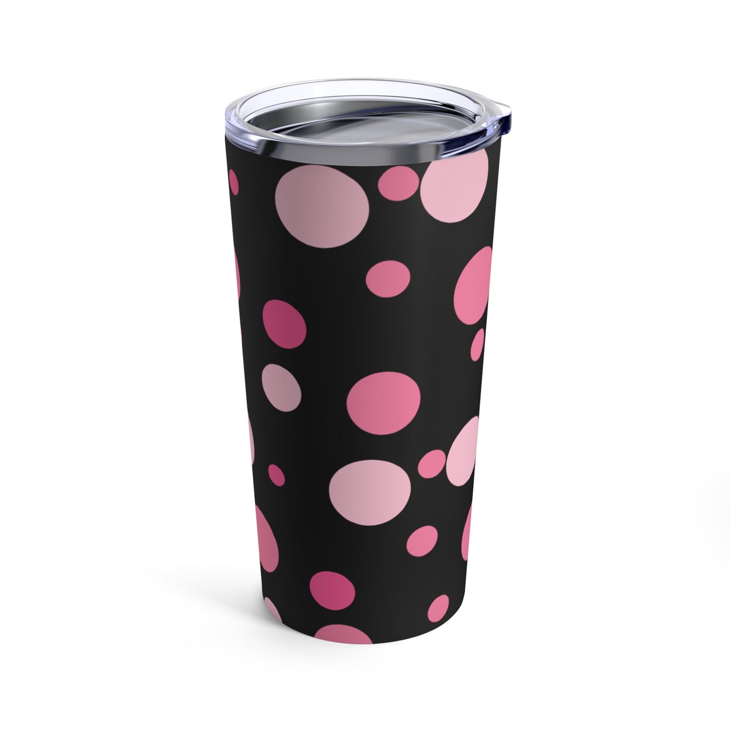 Polka Dot Pop: Bold Black & Pink Tumbler - 20oz | Insulated Stainless Steel