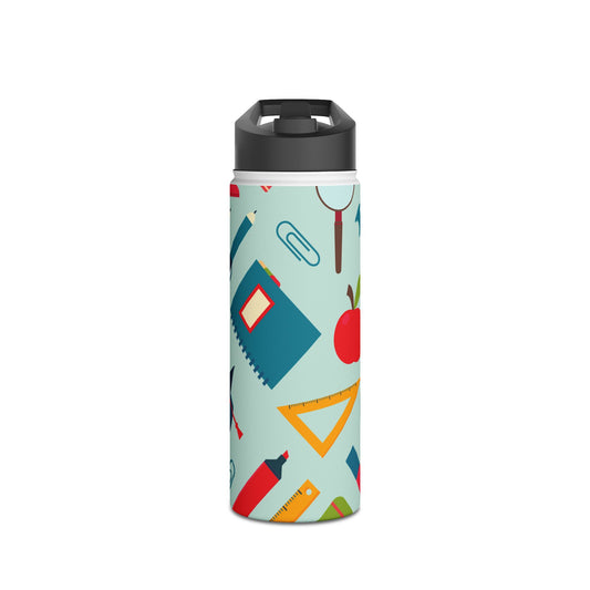 Back-to-School Stainless Steel Water Bottle – Double Wall, Leak-Proof, Fun Academic Design – 3 Sizes