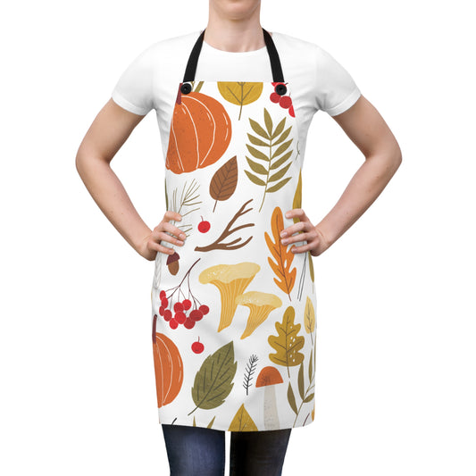 Rustic Thanksgiving Apron | Stylish Autumn Cooking Apron with Pockets | Perfect Gift for Fall Cooking Lovers