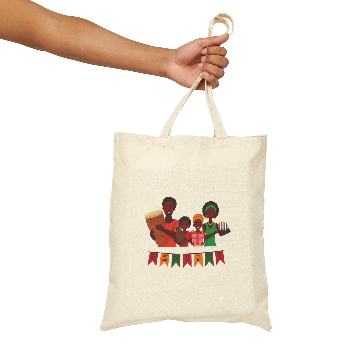 Kwanzaa Tote Bag | African-Inspired Canvas Bag | Eco-Friendly Reusable Bag in Black or Natural