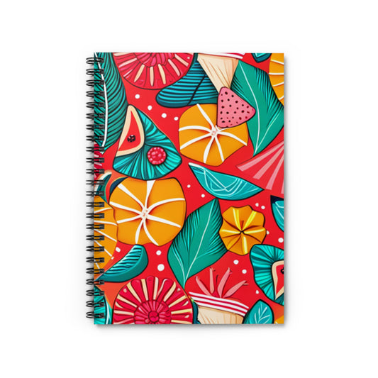 Vibrant Summer Fruit Spiral Notebook - Stylish Journal for Work from Home & School | 118 Pages