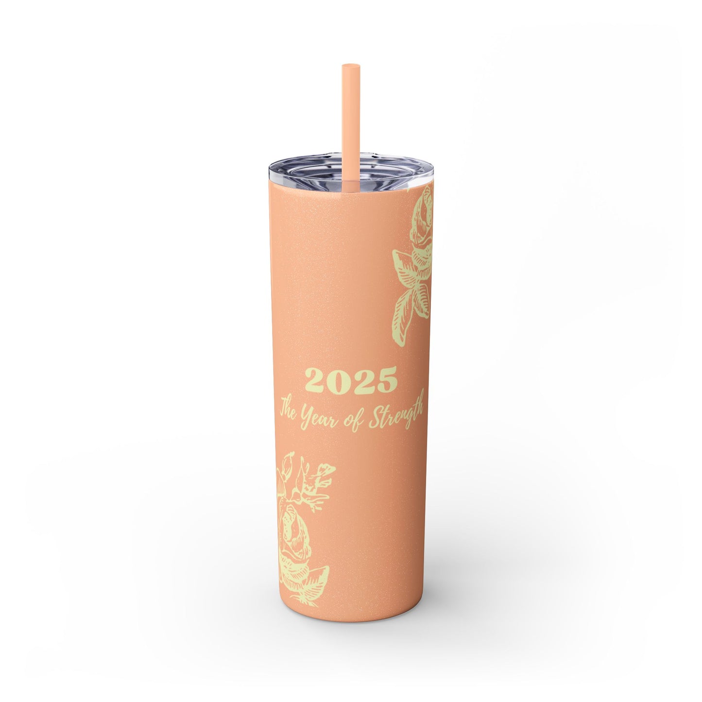 2025 Year of Strength Skinny Tumbler | Motivational 20oz Travel Mug | Hot & Cold Personalized Self-Care Gift for Women