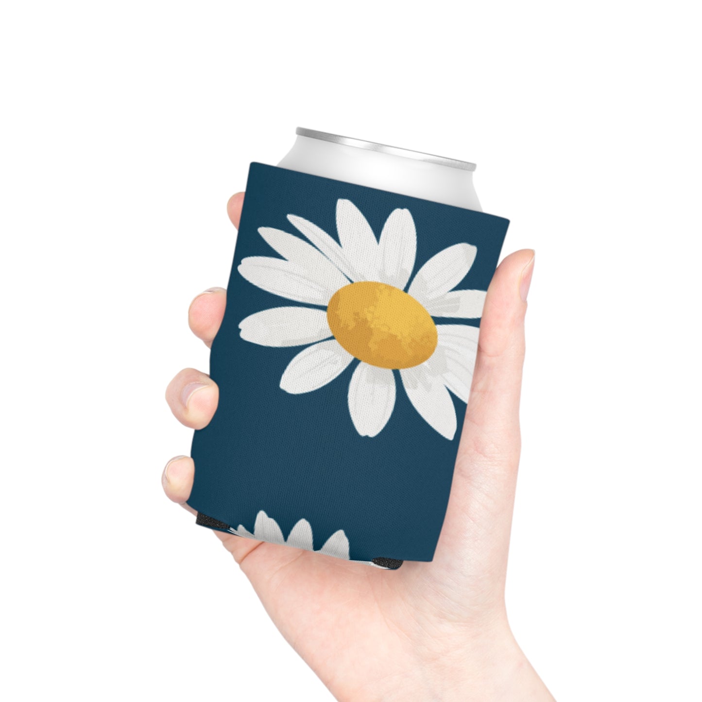 Summer Daisy Navy Koozie: Keep Your Beverages Fresh and Your Style Cool